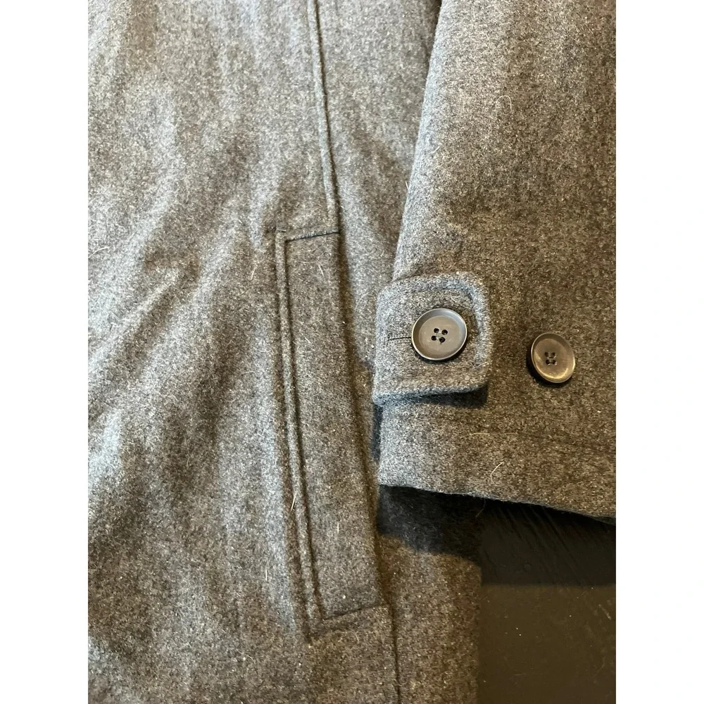 Steve Barrys The Woolly Mammoth Mens XL Gray Wool Blend Button Front Coat‎